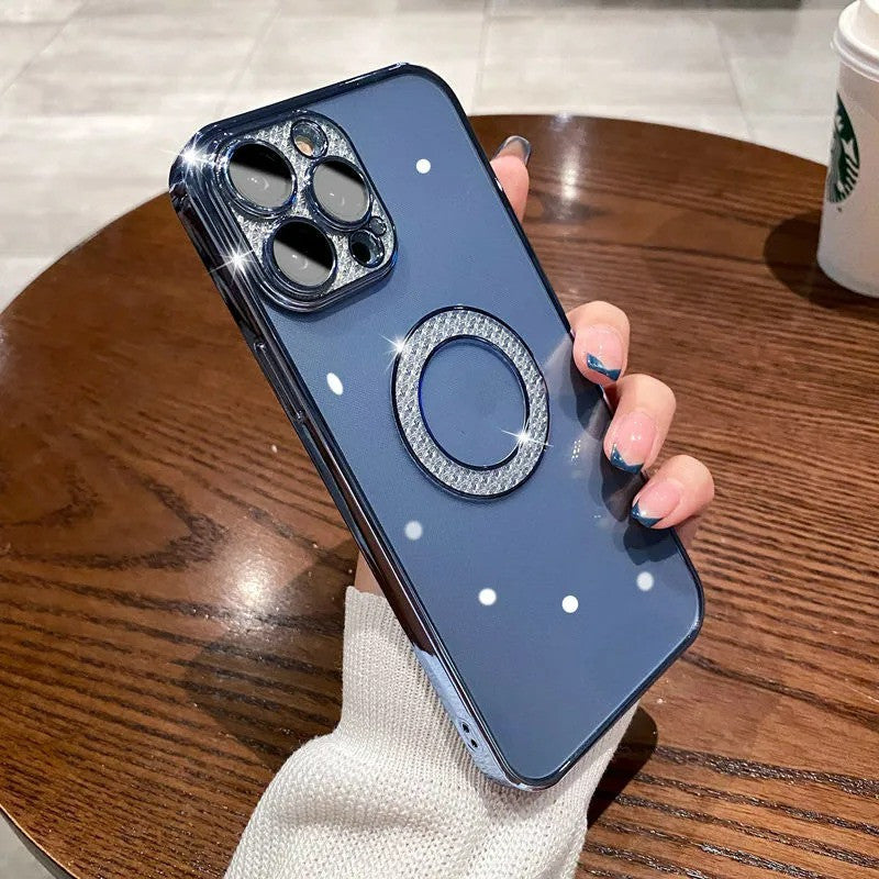 "Robustes Strass-Label Handyhülle: Sturzsicher, Schlicht und Stilvoll, Kompatibel mit iPhone14, Pro und Pro Max - Verschiedene Farben erhältlich"