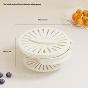 "Multifunktionaler Abtropfkorb mit Deckel für Obst und Gemüse - Faltbarer Griff, Kühlschrank-Aufbewahrungsbox, Küchenhelfer für schnelle Wasserablauf und Frischhalte"