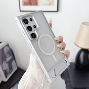 "Vielseitige 2-in-1 Handyhülle: Magnetische, Rutschfeste Metallklammer für Samsung - Mattes Design in Vielfältigen Farben"
