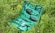 "Zehnteiliges Gartengeräte-Set mit Eisenkopf und Kunststoffgriff - Ideal für Hobbygärtner"