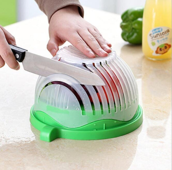 "Revolutionärer Salatschneider & Abtropfsieb: Schnell, Sicher & BPA-Frei für Perfekte Salate"