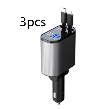 "Ultra-Schnell 100W Metall Auto Ladegerät - USB und TYPE-C Adapter mit Zigarettenanzünder - Einfache Handhabung und einstellbare Richtung"