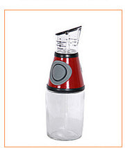 "Premium 500ml Ölflasche aus Hochweißglas, Messbar & Küchengeeignet - Unterschiedliche Designs in Rot erhältlich"