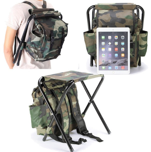 "Robuster Faltbarer Outdoor-Stuhl für Angeln und Wandern - Leicht, Tragbar, Komfortabel und Trendy im Camouflage-Look"