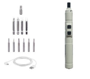 "Wiederaufladbarer Mini Elektroschrauber - Lithium Technologie, 3.6V Leistung, Komplettset mit USB-Kabel und Bits"