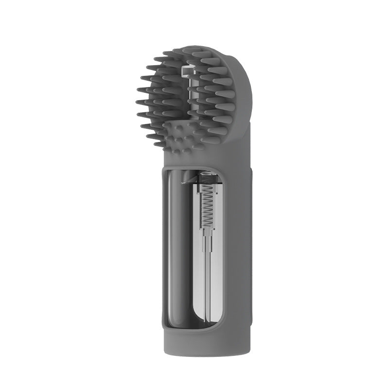 "Multifunktionale 2-in-1 Silikon Haustier-Badebürste in Grau und Blau"