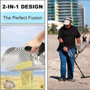 "Edelstahl Strand Sand Schaufel Metalldetektor - Perfekt für Schatzsuche und Strandbesuche"
