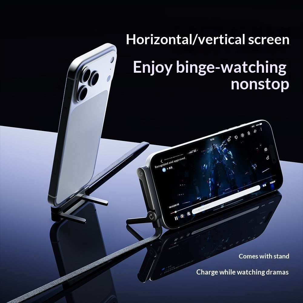 "240W Multifunktionaler Schnellladeständer mit Gewebtem Datenkabel - Lightning, Micro USB, Typ-C"