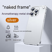 "Universelle Aromatherapie-Metallhandyhülle für iPhone 14 Modelle - Schutz und Luxus in Silber und Gold"