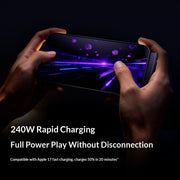 "240W Multifunktionaler Schnellladeständer mit Gewebtem Datenkabel - Lightning, Micro USB, Typ-C"