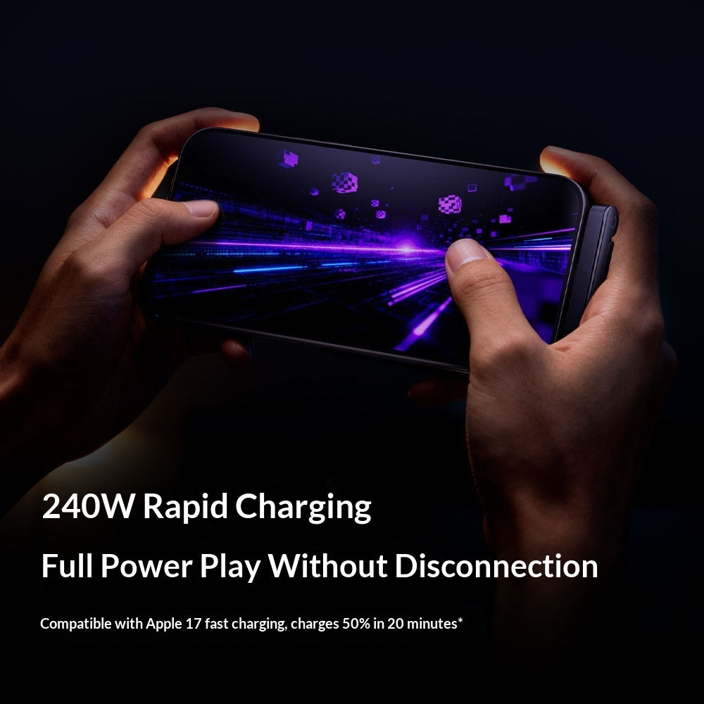 "240W Multifunktionaler Schnellladeständer mit Gewebtem Datenkabel - Lightning, Micro USB, Typ-C"