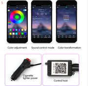 "RGB Auto Innenbeleuchtung - Flexible, App-gesteuerte Stimmungslichter mit Musikrhythmus - Einfach zu installieren"