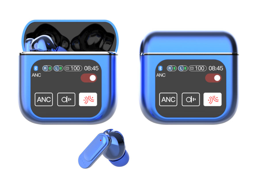 "Bluetooth Kabelloses Headset 54 mit ANC ENC Rauschunterdrückung - Lange Akkulaufzeit, Musikunterstützung, Digitales Display - Verschiedene Farben"