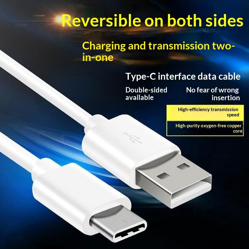 "Hochgeschwindigkeits USB Typ-C Adapter für Schnellladung und Datenkabel - 1m Länge, PVC Material, Schwarz/Weiß"