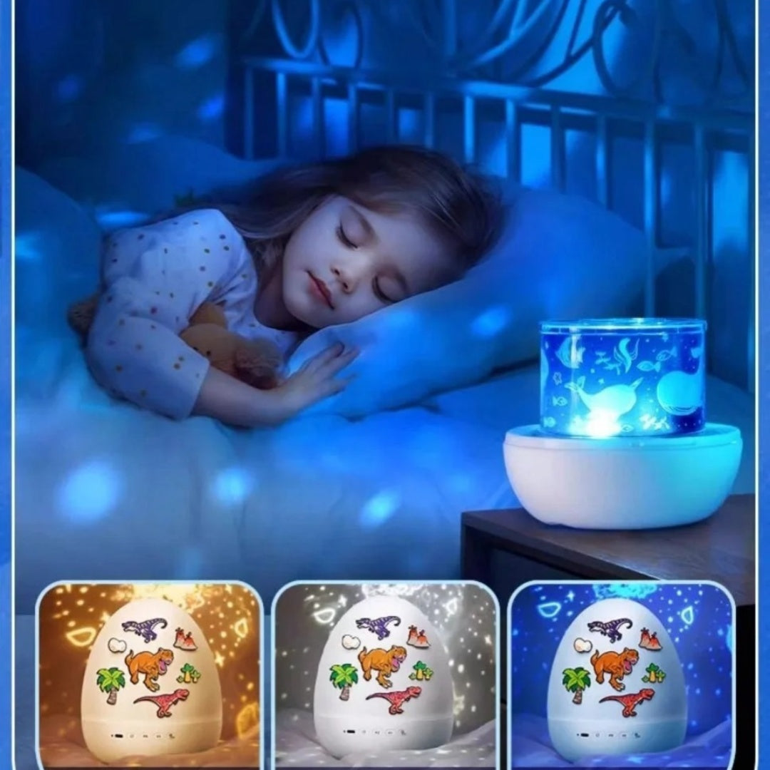 "Sanfte Sternenhimmel Projektor Nachtlicht - Beruhigendes LED Ambiente für Kinderzimmer, Wiederaufladbar & Musikfunktion"