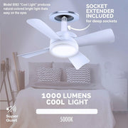 "Intelligente LED-Deckenventilatorlampe mit Fernbedienung - Platzsparendes Design für warmes Licht und erfrischende Brise"