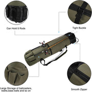 "Multifunktionale Zylinder-Angeltasche für Outdoor: Robust, Leicht & Geräumig - Perfekt für Angelruten und -zubehör"