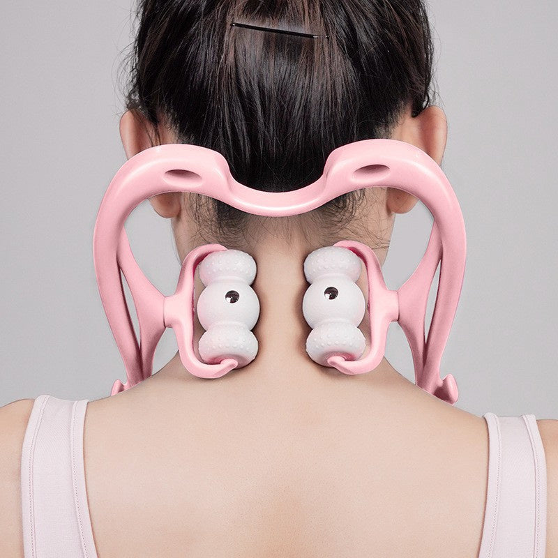 Nackenmassagegerät zur Schmerzlinderung Deep Tissue 360-Grad-Nackenroller mit 96 Druckpunkten Neckbud-Massageroller für Nacken, Schultern, Taille, Beine und Füße Handheld-Entspannungsgerät