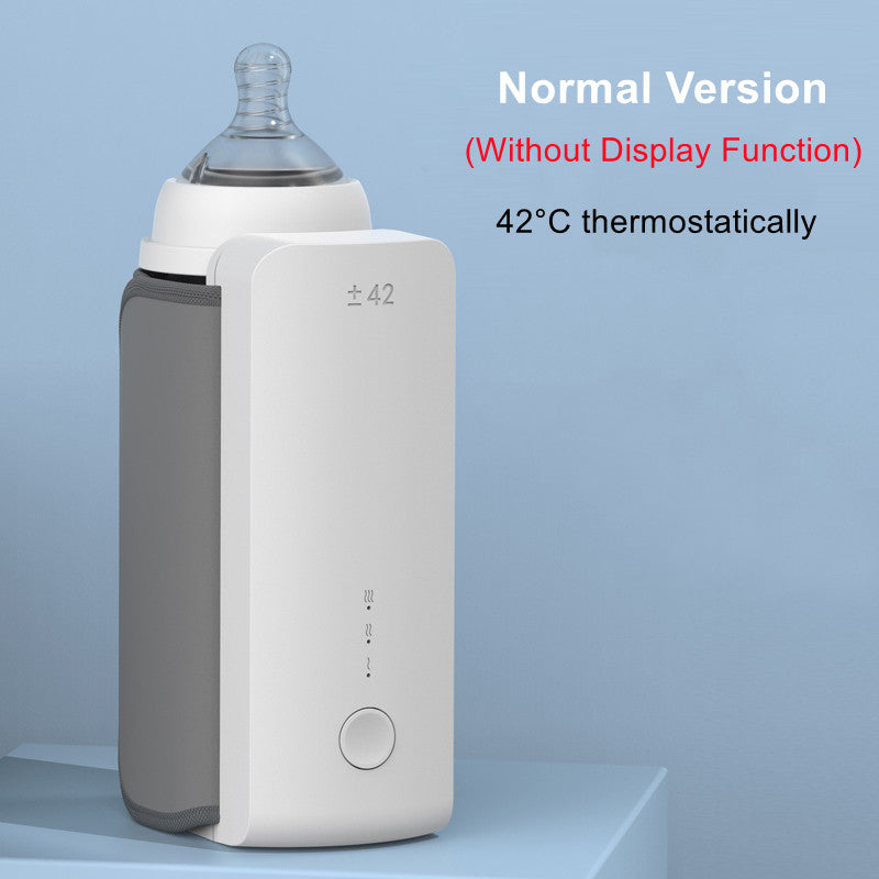 "Tragbarer, Kabelloser Babyflaschenwärmer mit USB-Ladefunktion – Konstante 42°C Milchtemperatur, Lange Akkulaufzeit, Universal Flaschenpassform"