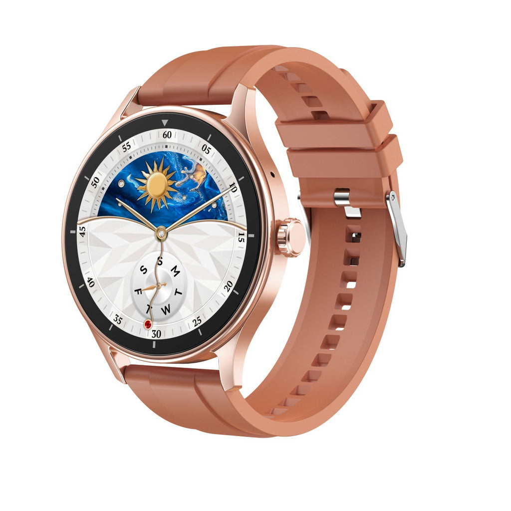 "Edelstahl Sportuhr mit Polierter Doppelarmband und Bluetooth-Anruffunktion - TFT Touchscreen, Farben: Schwarz, Silber, Gold"