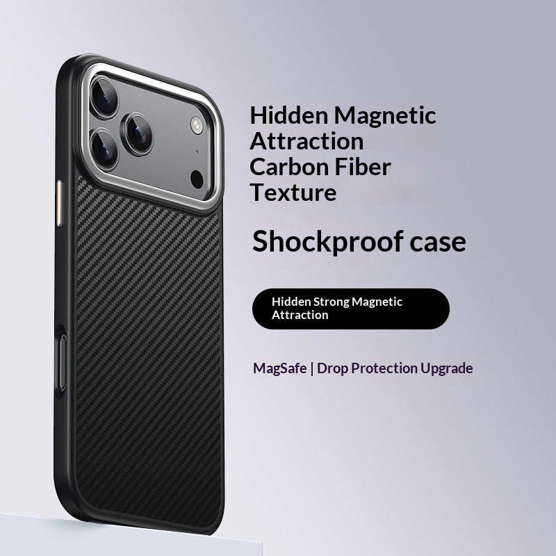 "Premium Carbonfasern Smartphone Hülle mit Magnet-Design - Stoßfest, Fingerabdruckbeständig, Kompatibel mit iPhone 13 & 14 Pro Modellen"