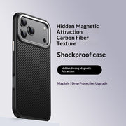 "Premium Carbonfasern Smartphone Hülle mit Magnet-Design - Stoßfest, Fingerabdruckbeständig, Kompatibel mit iPhone 13 & 14 Pro Modellen"
