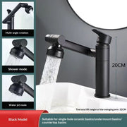 Schwarzer Edelstahl-Multifunktions-Wasserhahn mit 360°-Schwenkfunktion