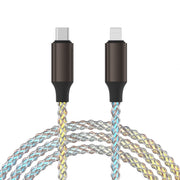 "Leuchtendes RGB-Datenkabel, Farbenfrohes, Über 1 Meter langes Ladekabel, Geflochtenes Material, Verfügbar in Weiß, Mit Lightning, Micro USB, TYPE-C Schnittstellen"