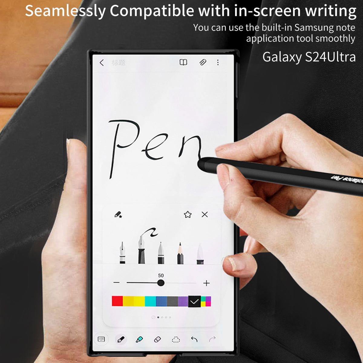 "Schutzhülle für Samsung mit Stiftfach, Mattes Einzelfarben-Design, Stoßfester Hart-PC - inklusive Stift"