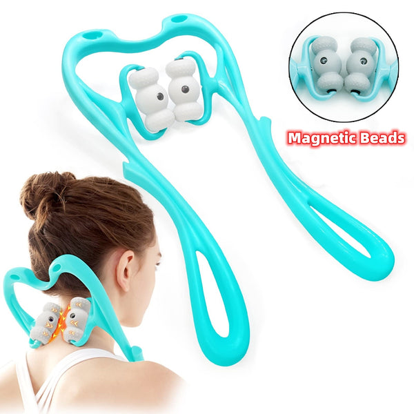 Nackenmassagegerät zur Schmerzlinderung Deep Tissue 360-Grad-Nackenroller mit 96 Druckpunkten Neckbud-Massageroller für Nacken, Schultern, Taille, Beine und Füße Handheld-Entspannungsgerät