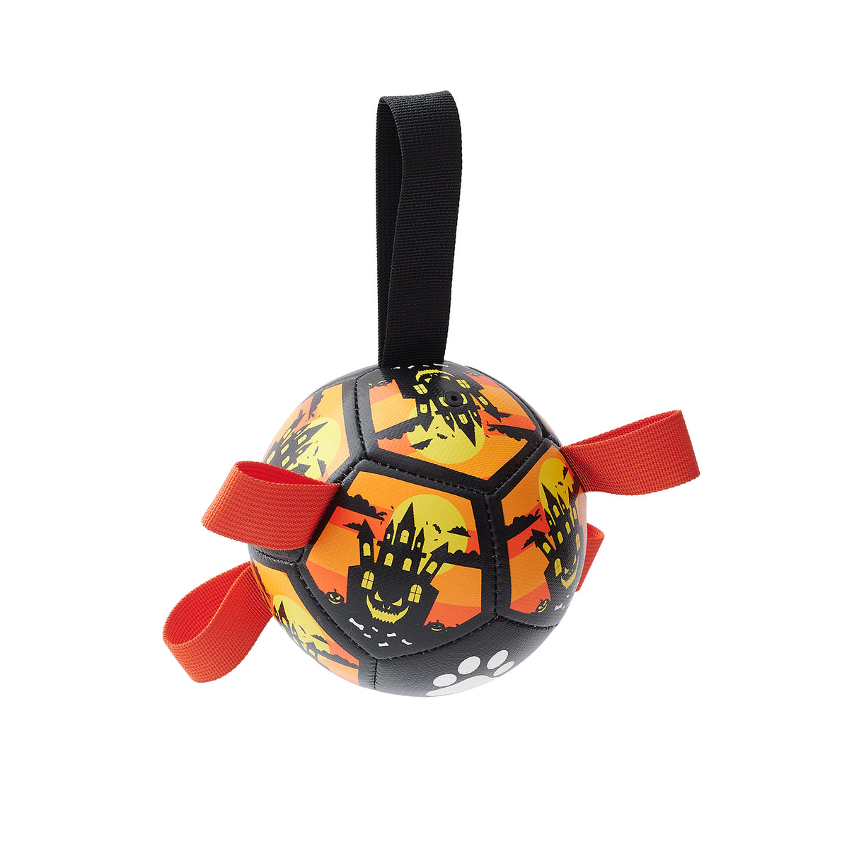 "Interaktives Hundespielzeug Fußball mit Gurten - Wasserspielzeug für Tauziehen - Ideales Geschenk für Haustiere zu Halloween, Weihnachten & Geburtstag"
