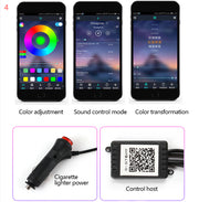 "RGB Auto Innenbeleuchtung - Flexible, App-gesteuerte Stimmungslichter mit Musikrhythmus - Einfach zu installieren"