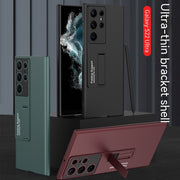 "Ultradünne Stoßfeste All-Inclusive Handyhülle mit Ständer in Eleganten Farben für Samsung"