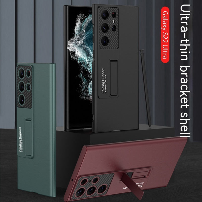 "Ultradünne Stoßfeste All-Inclusive Handyhülle mit Ständer in Eleganten Farben für Samsung"