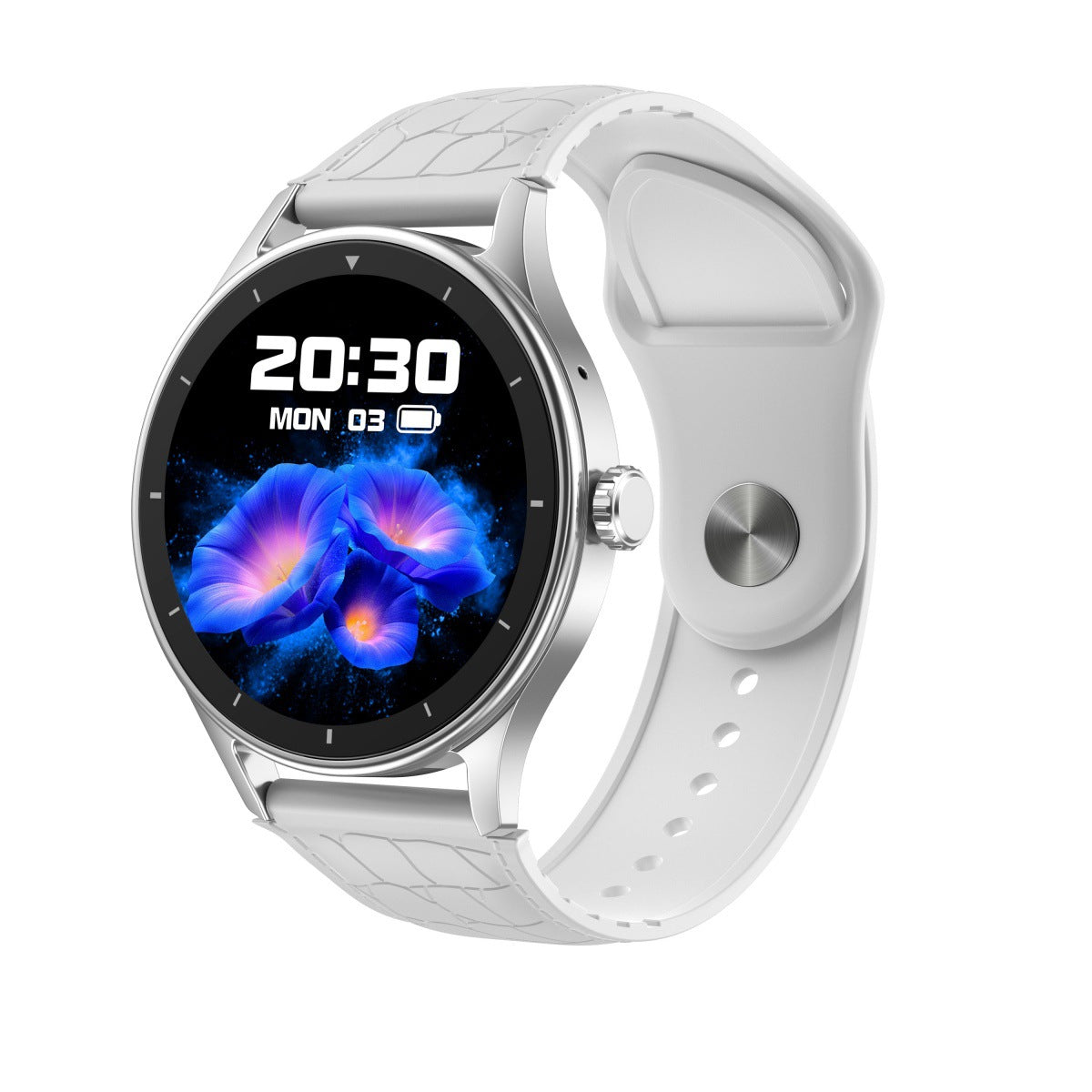 "Edelstahl Sportuhr mit Polierter Doppelarmband und Bluetooth-Anruffunktion - TFT Touchscreen, Farben: Schwarz, Silber, Gold"