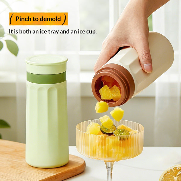 "Tragbare Eis-Herstellung Tasse Outdoor Silikon Getränkebecher - 500ml Kapazität, Erhältlich in Weiß, Grün, Gelb"