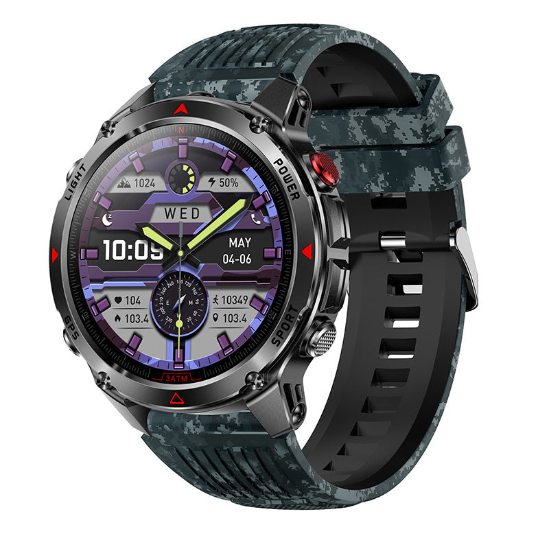 "Multifunktions-Smartwatch mit GPS, Taschenlampe, Kompass, Bluetooth-Anruf - Sportuhr für Draußen in Verschiedenen Farben"