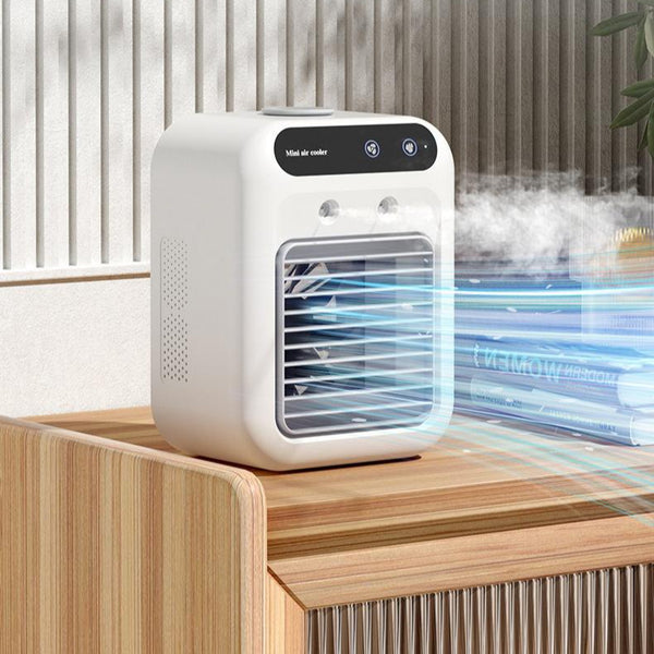 "Tragbarer Klimaanlage Lüfter mit Kühl-Atomisierungstechnologie, Eiswasserfunktion und USB-Stromversorgung - Ideal für Zuhause, Büro und Auto"