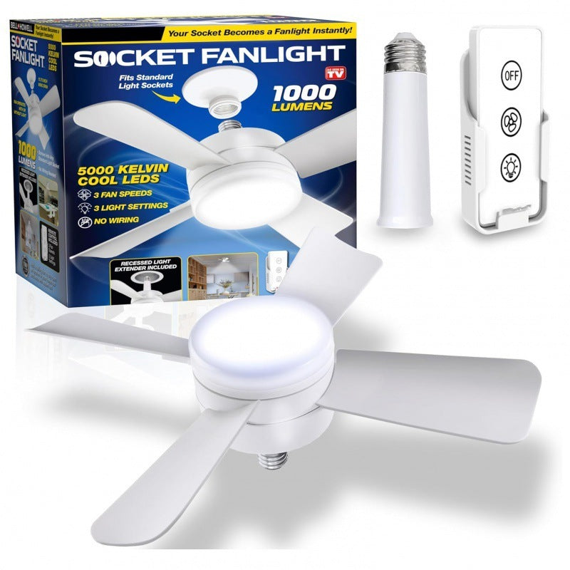 "Intelligente LED-Deckenventilatorlampe mit Fernbedienung - Platzsparendes Design für warmes Licht und erfrischende Brise"