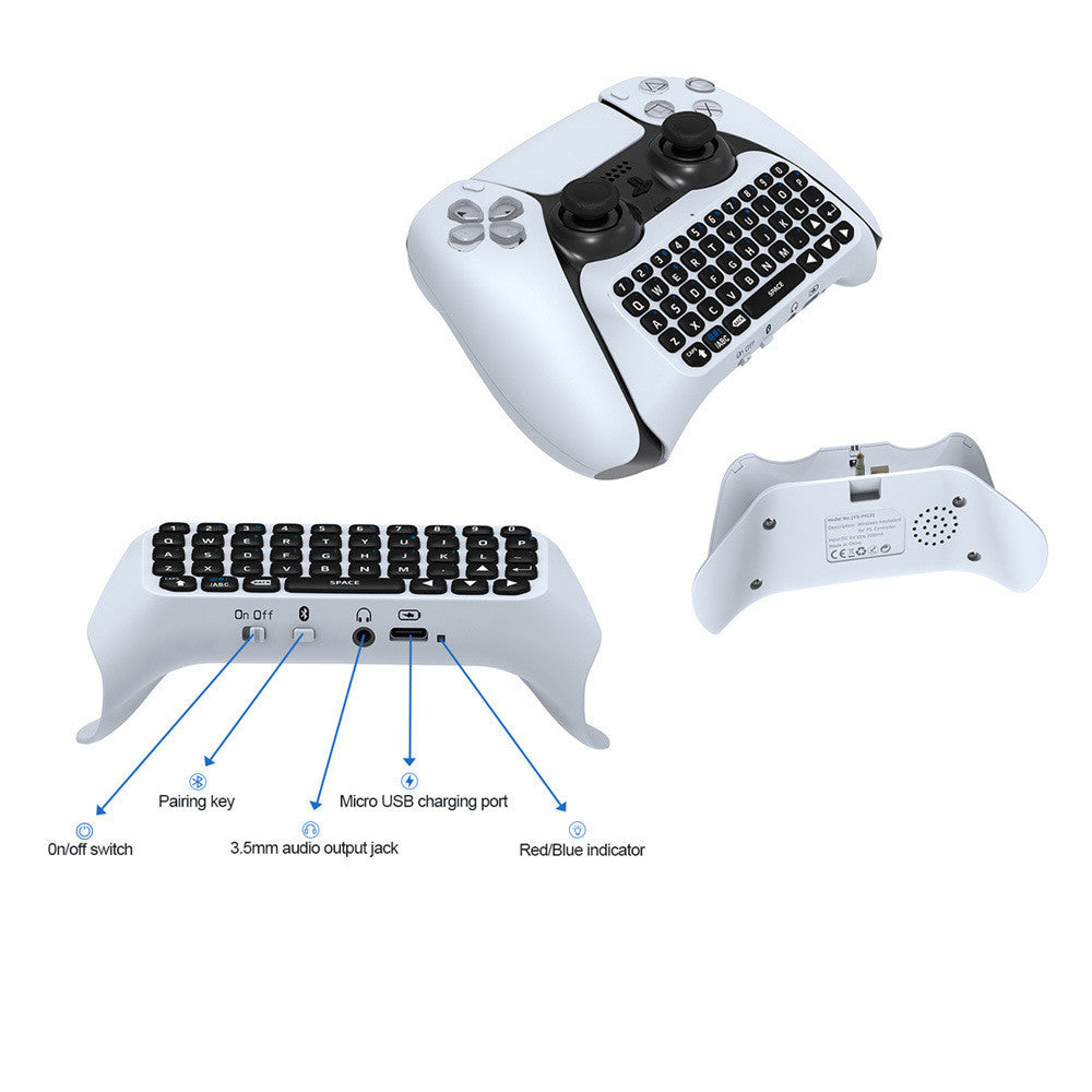 "Bluetooth Tastatur mit Sprachchat Funktion, Tragbar und Leichtgewichtig, ABS Material - Inklusive Ladekabel"