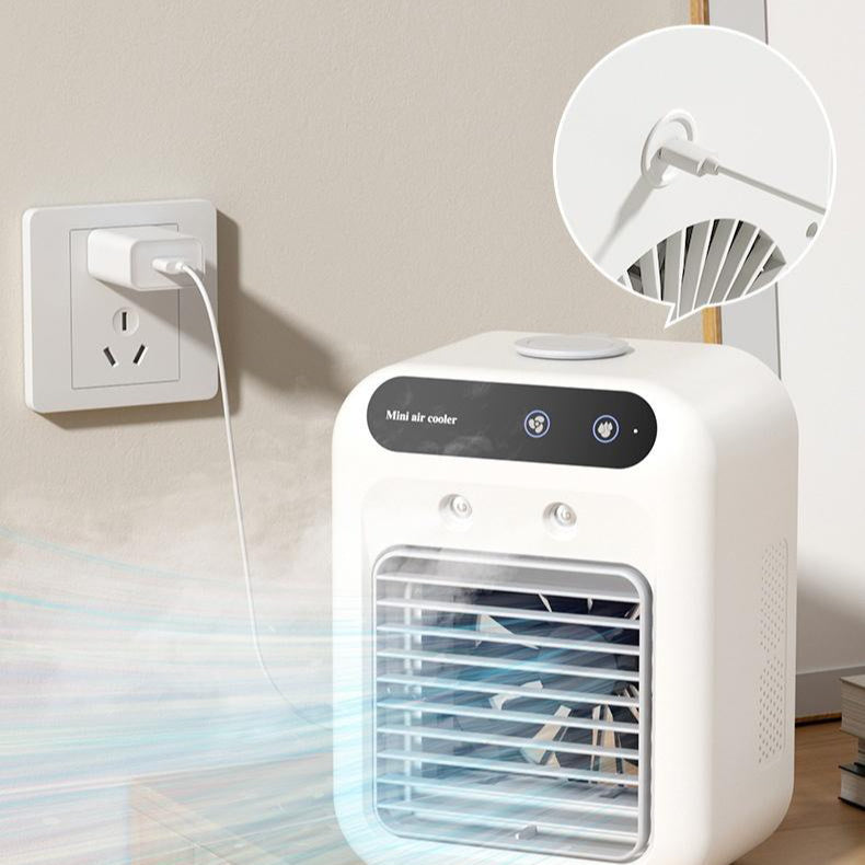 "Tragbarer Klimaanlage Lüfter mit Kühl-Atomisierungstechnologie, Eiswasserfunktion und USB-Stromversorgung - Ideal für Zuhause, Büro und Auto"