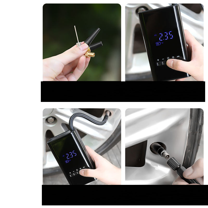 "Kompakter Digitaler Auto-Luftkompressor - Drahtlos, Tragbar & Smart mit Hochleistungs-USB-Aufladung"