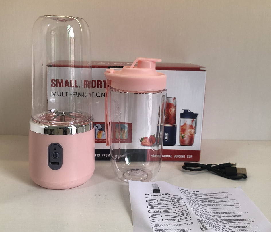 "Tragbarer 6-Klingen-Mini-Saftpresse Mixer: Smoothie-Zubereiter, Obstquetscher & Eiszerkleinerer, USB aufladbar, 140W Leistung, Dunkelblau"