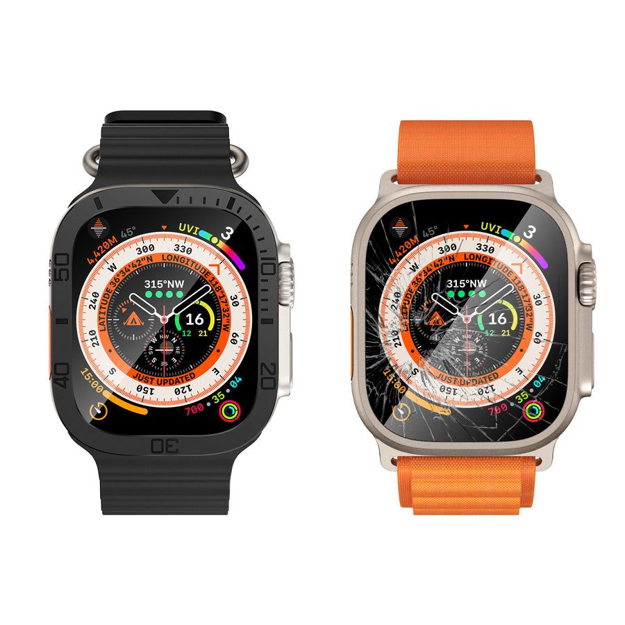 "Schwarze Digitale Uhr 49mm mit Metallrahmen - Stylisch & Robust"