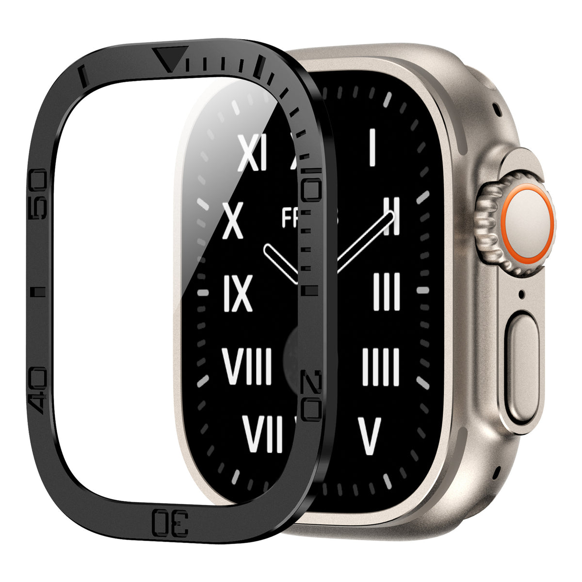 "Schwarze Digitale Uhr 49mm mit Metallrahmen - Stylisch & Robust"