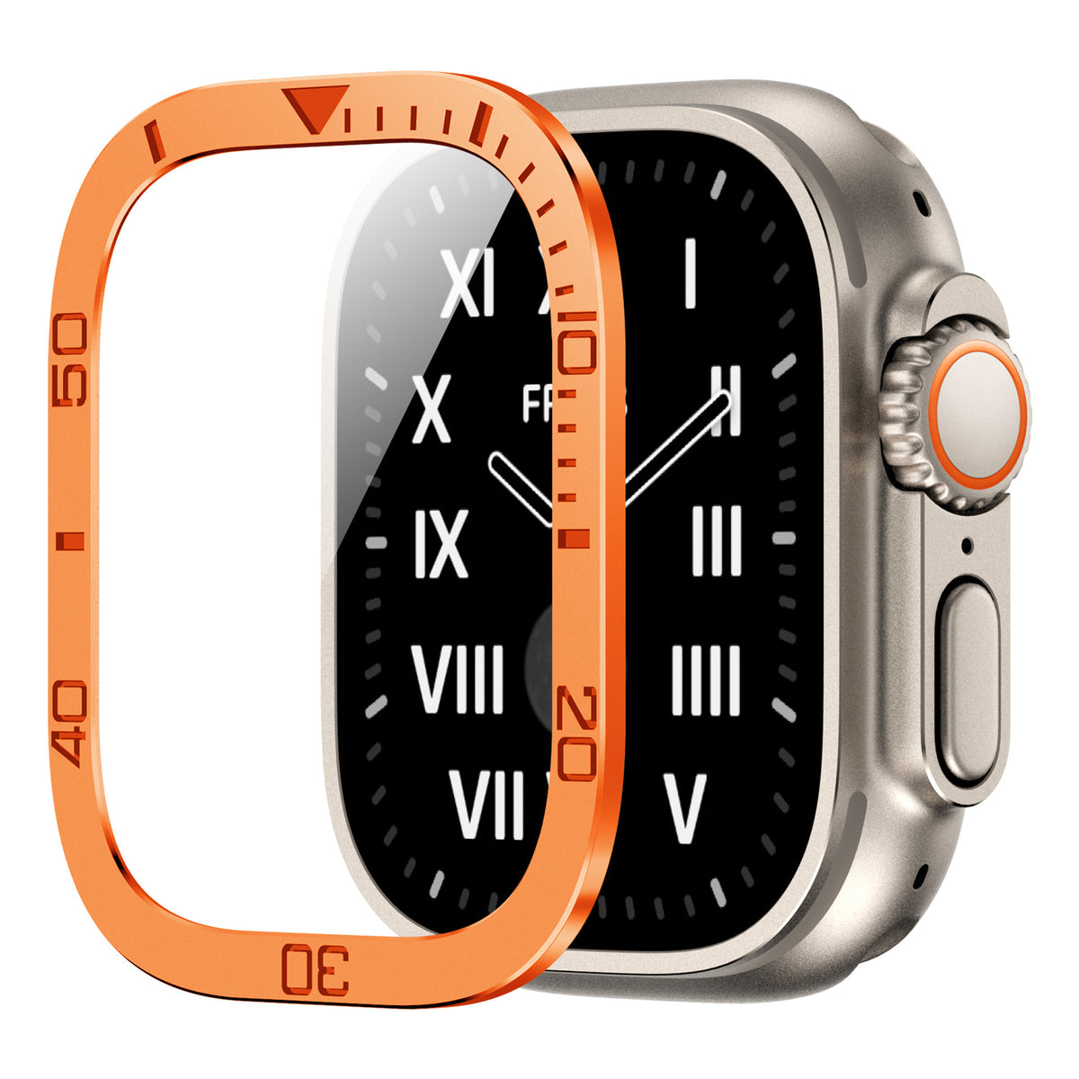 "Schwarze Digitale Uhr 49mm mit Metallrahmen - Stylisch & Robust"