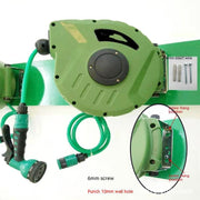 "Qiya Automatische Schlauchtrommel - PVC Wasserschlauch Aufroller 10M, Ideal für Autowäsche & Blumenbewässerung"