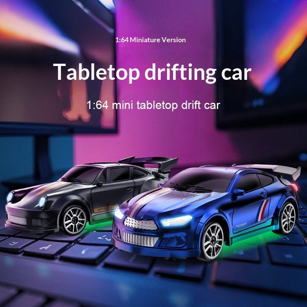 "BMW & Porsche 4WD RC Drift Auto Spielzeug mit Beleuchtung und 2.4G Fernbedienung - in Blau und Schwarz"