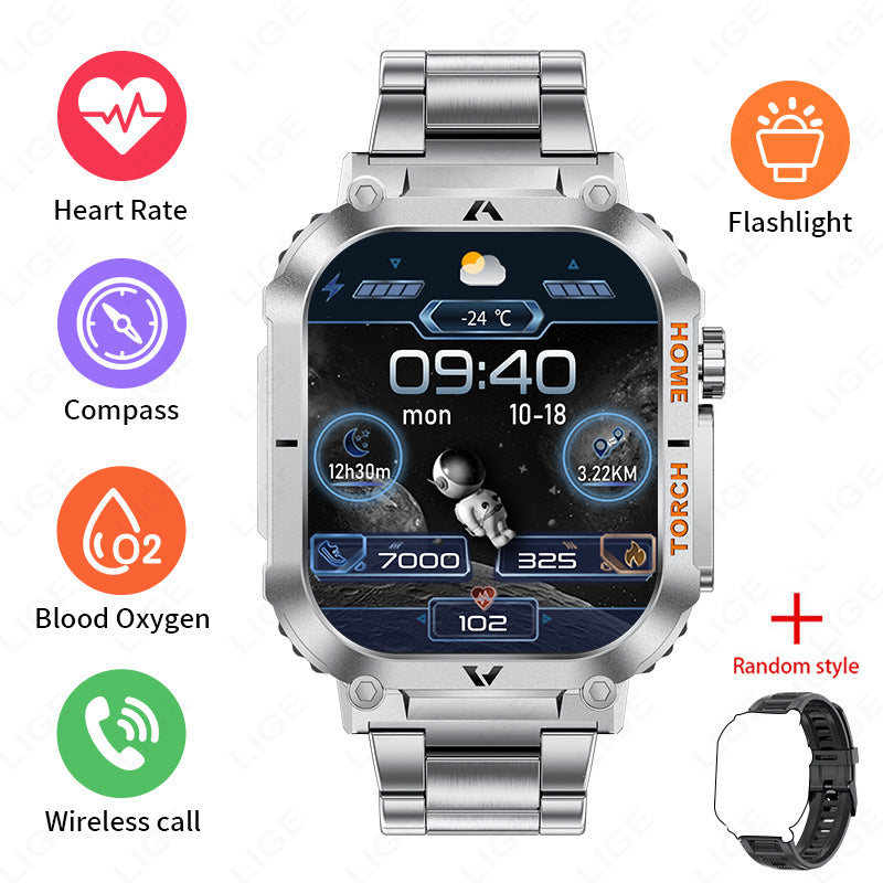 "Multifunktionaler Gesundheitsmonitoring Smartwatch - Blutdruckmessung, Herzfrequenz, Schlafüberwachung und mehr - Wasserdicht und Bluetooth-fähig"