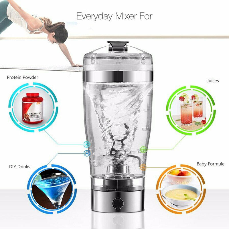"Elektrischer Eiweiß-Shake-Mixer USB, Tragbarer Milch-Kaffee-Blender, Fitness-Sportflasche 600ml, Leicht zu Reinigen, Perfekt für Unterwegs"